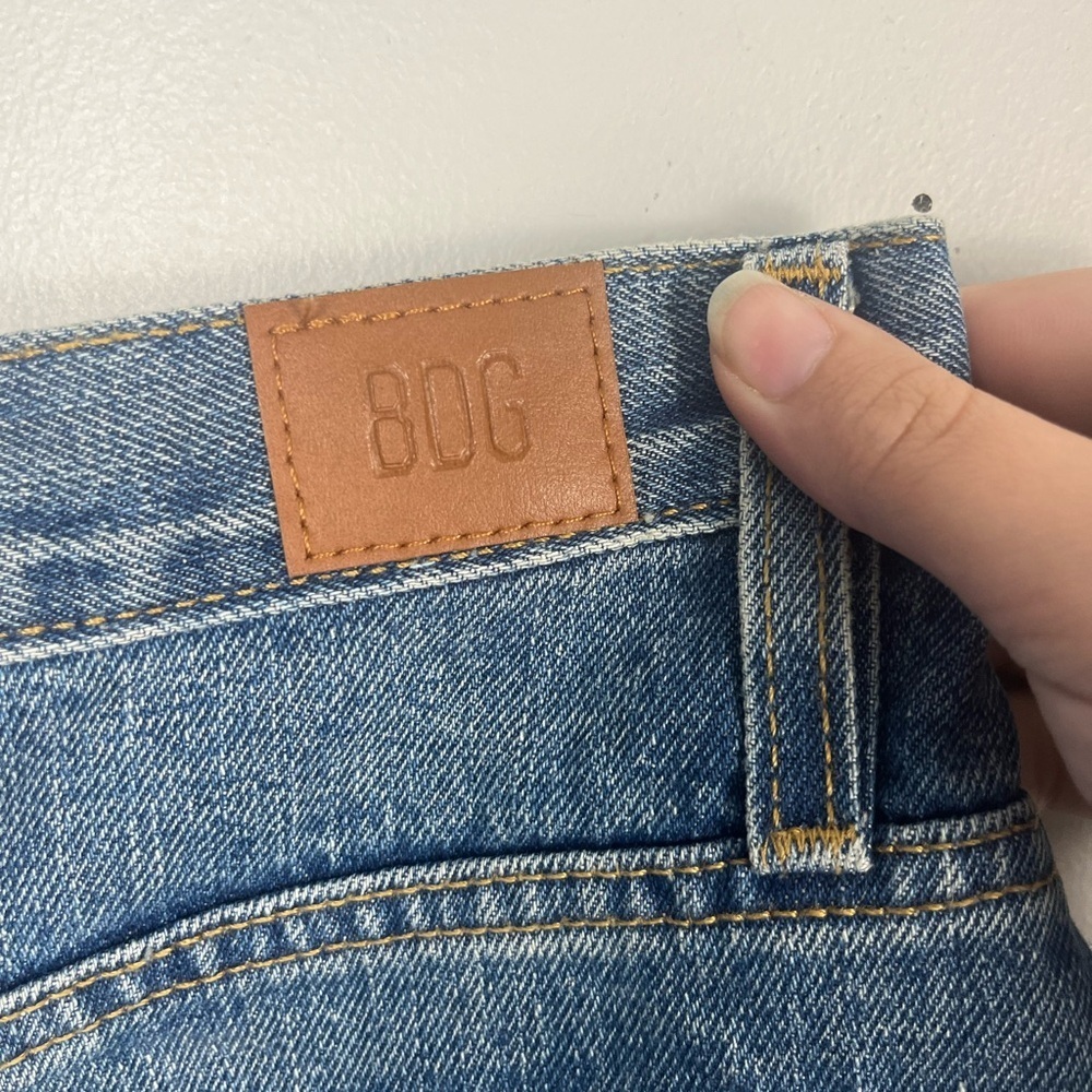 Urban Outfitters BDG Shorts Womens Sz 31 Blue Cotton Mom High Rise Cuffed Jeans - Picture 4 of 5